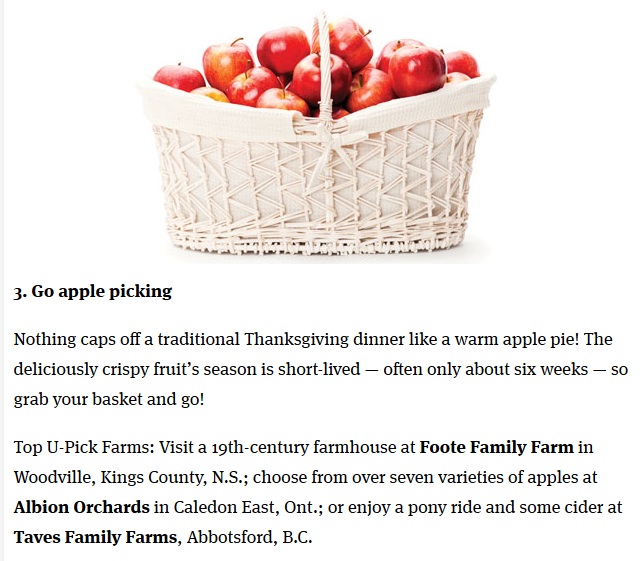 Chatelaine Magazine article about Albion Orchards